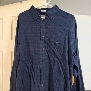 J. Crew Navy and Purple Checkered Button-Down Shirt